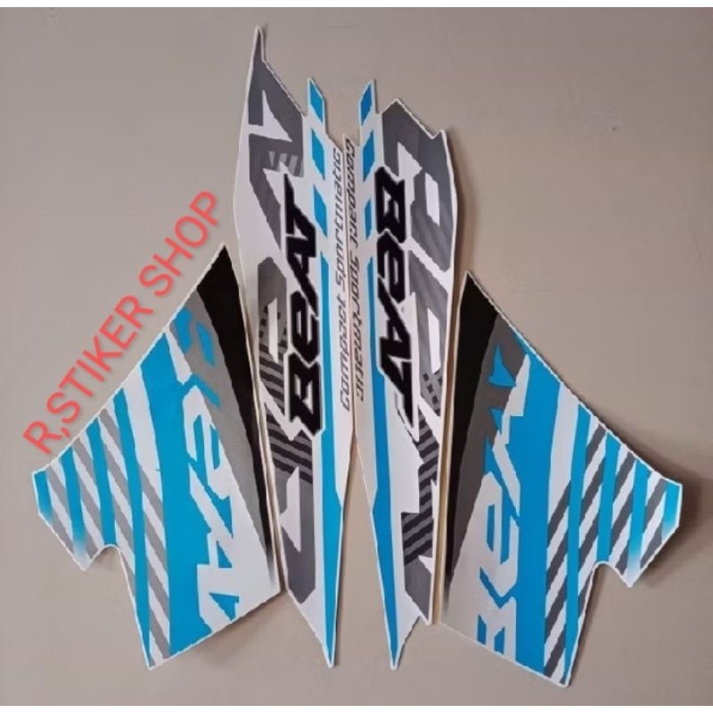 STIKER STRIPING LIS LES BODY MOTOR HONDA BEAT 2021,full putih