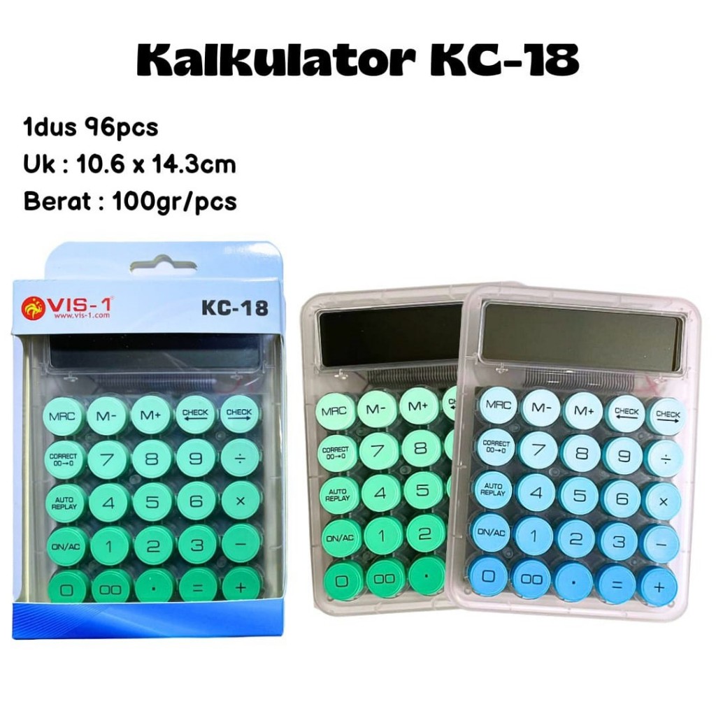 

(1 Pcs) Calculator 12 Digit VIS-1 KC-18 / Kalkulator 12 Digit VIS-1 KC-18
