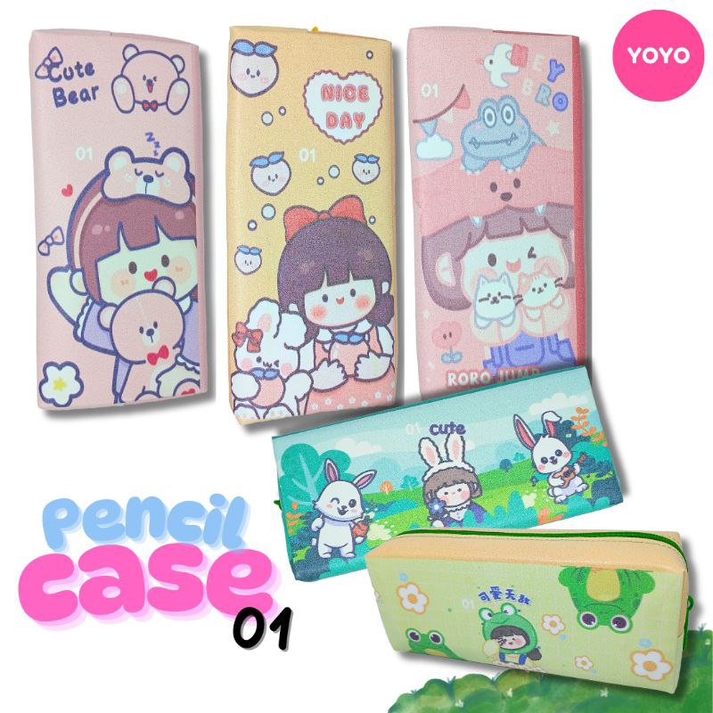

YOYO Tempat Pensil Karakter CUTE GIRL 01 JUMBO Lucu Zipper Resleting