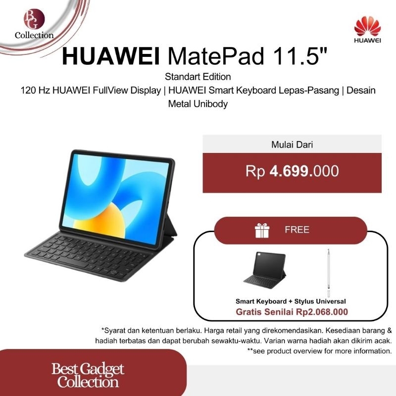 HUAWEI MatePad 11.5 inch New Tablet [6+128GB] | PC-Level WPS Office | Detachable Keyboard