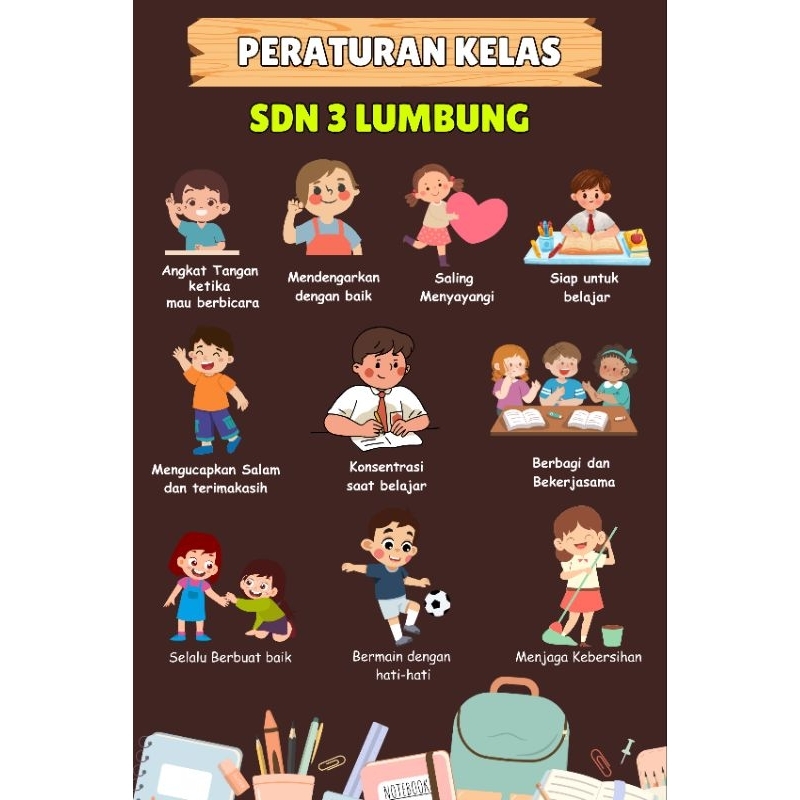 

(POSTER) PERATURAN KELAS untuk nama bisa custom SUPER MURAH BAHAN FLEXY (SPANDUK)