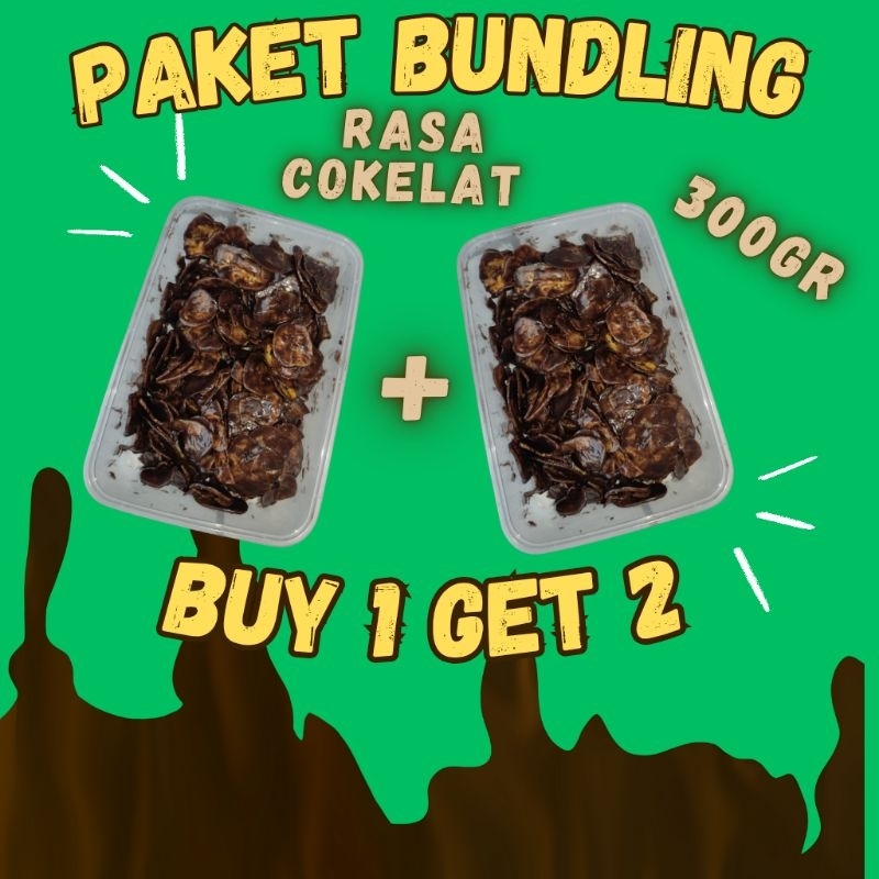 

Paket Bundling Keripik Pisang Cokelat Lumer - Keripik Cokelat BUY 1 GET 2