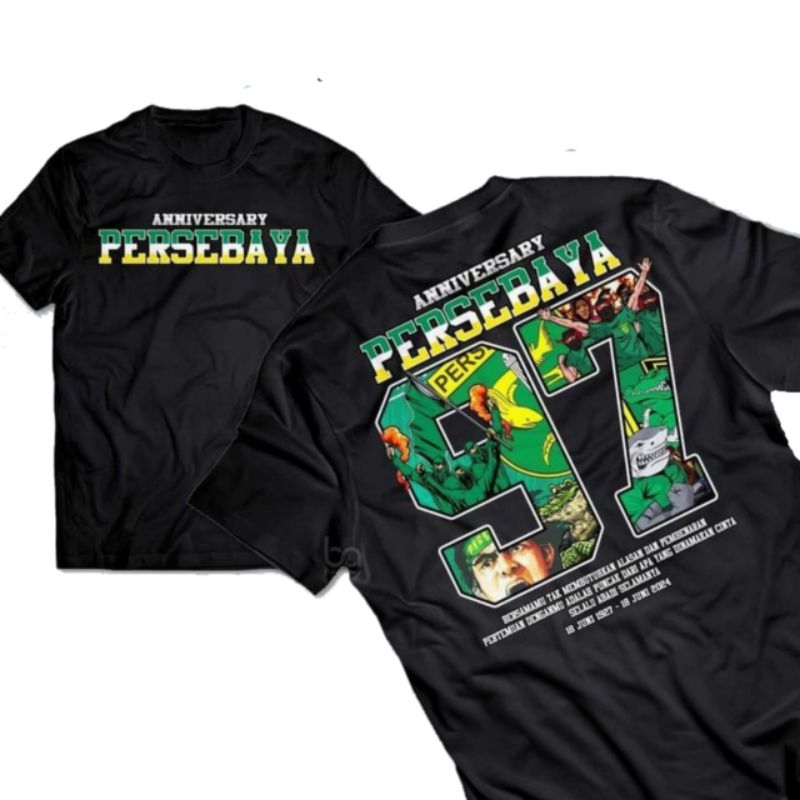 KAOS PERSEBAYA ANNIVERSARY 97 CORAK DEPAN BELAKANG