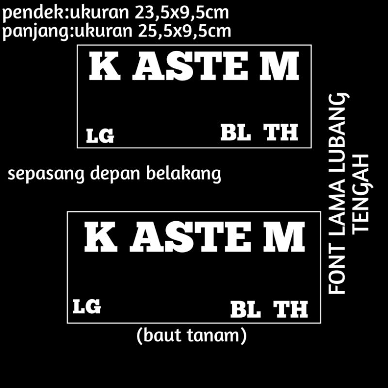 Plat Motor | plat nomor motor | plat custom | plat huruf timbul warna hitam dan putih asli samsat su