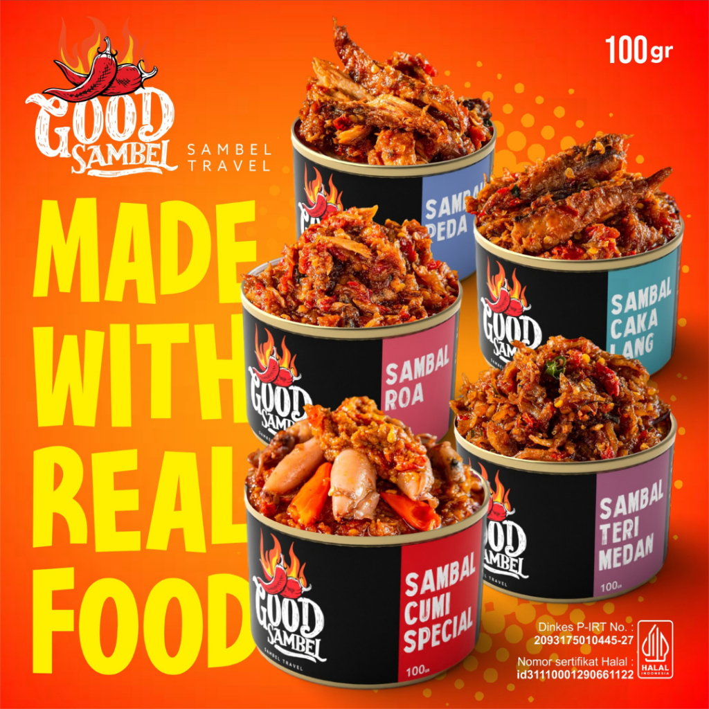

All Varian Good Sambel 100 Gram Sambal Cumi, Teri, Roa, Cakalang, Peda