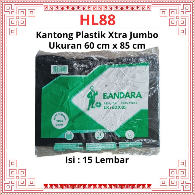 HL88 KANTONG PLASTIK KRESEK HD 50 60 COCO / DRONE / BANDARA TEBALSUPER JUMBO HITAM