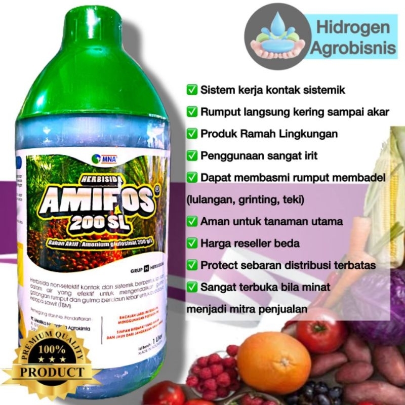 Amifos Herbisida Rumput Lulangan Grinting 1 Liter Rumput Kering Super Cepag Sampai Akar 1 Liter