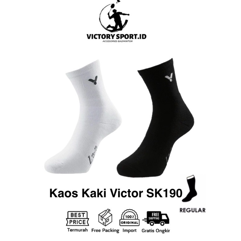 55LANGSUNG ATC Kaos Kaki Victor SK 19  SK19 Black  White