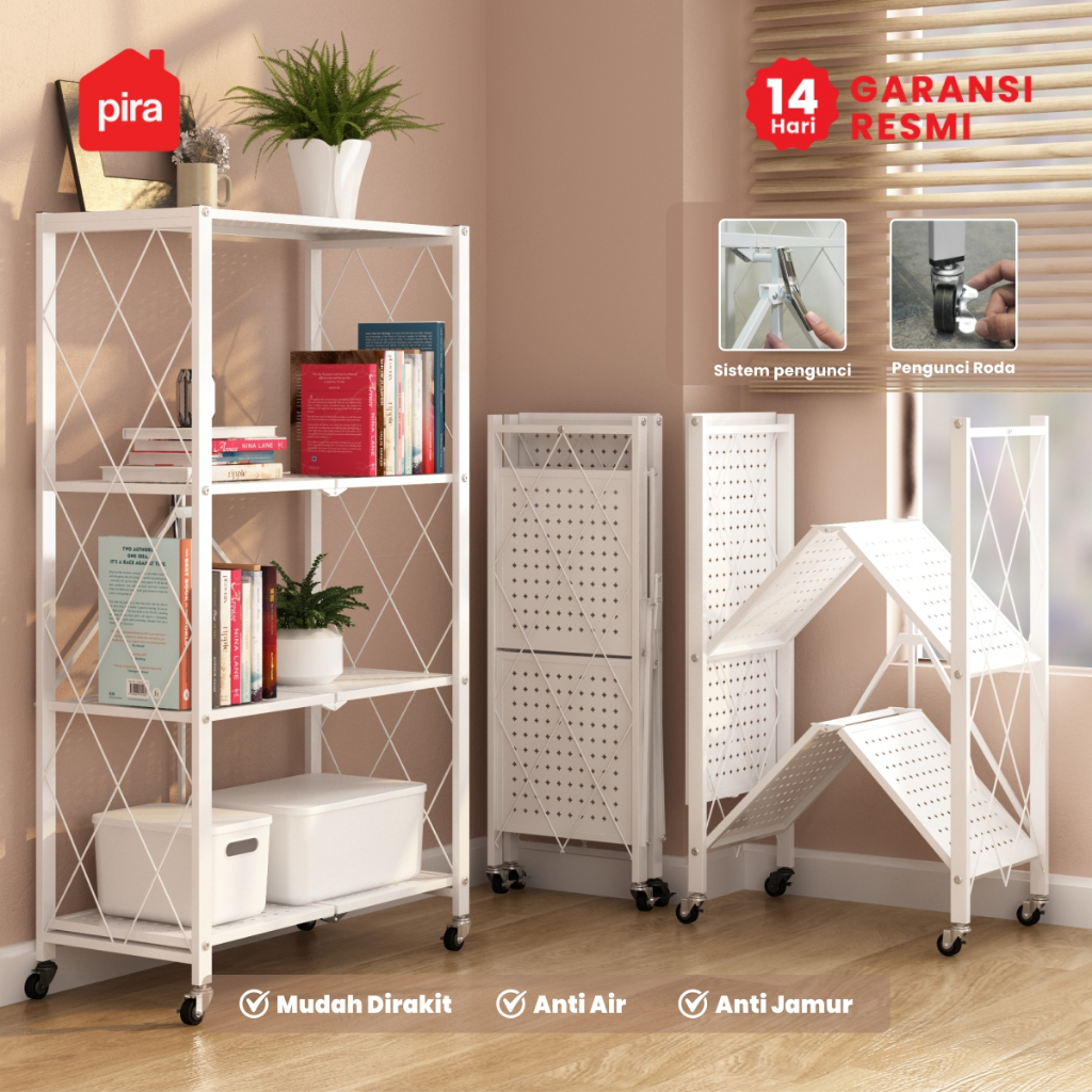 PIRA - FLATO AVA MSU Rak Dapur Lipat Serbaguna / Rak Besi 4 Susun