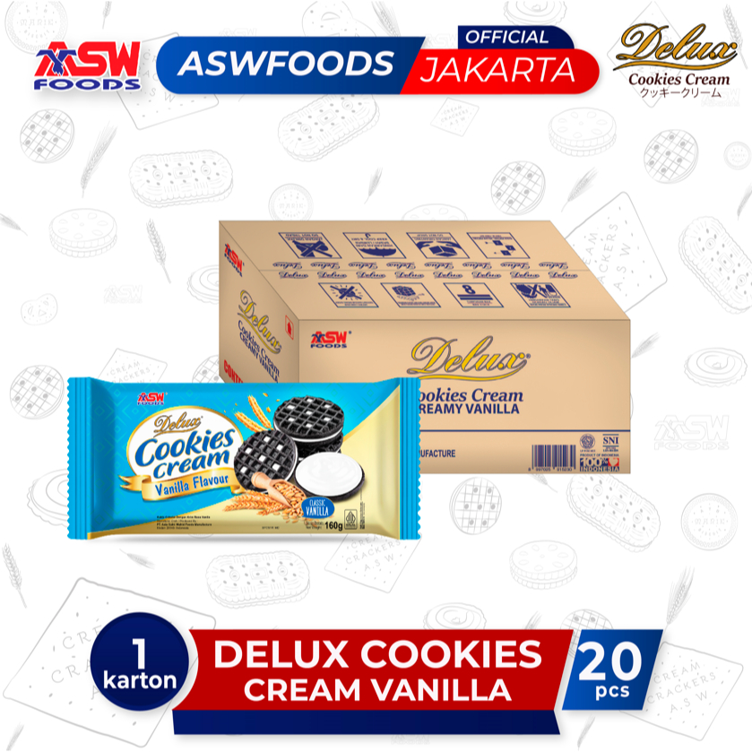 

DELUX COOKIES VANILLA - 160 GRAM ( KARTON )