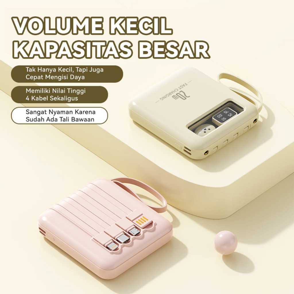 Powerbank Mini 20000mAh Power Bank Stay Connected Pawer Bank Original 100% Ori Long-Lasting Lightnin