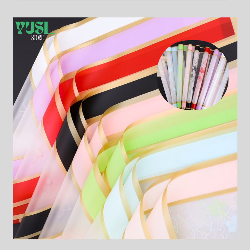 

Isi 20 LEMBAR Kertas Bunga List Gold Cellophane Flower Wrapping Paper Untuk Buket Bucket Bunga KB087