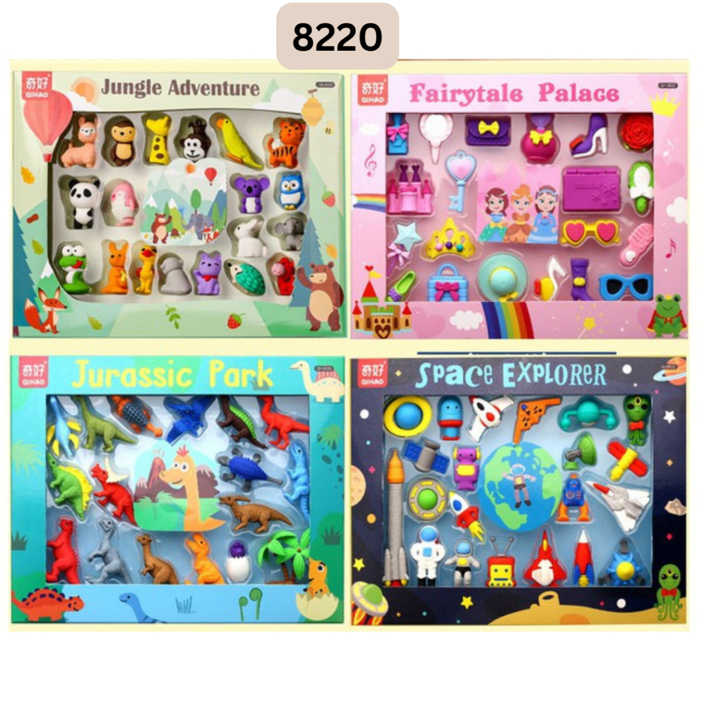 

8220 (Harga per kotak) Penghapus karakter motif mainan anak laki perempuan stimulasi sensory play STATIONERY GIFT SET