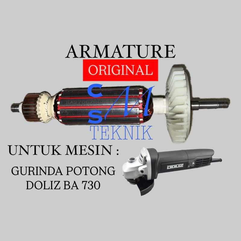 ARMATURE DOLIZ BA730 ANGKER ROTOR MESIN GERINDA DOLIZ BA 730 ORIGINAL DOLIZ