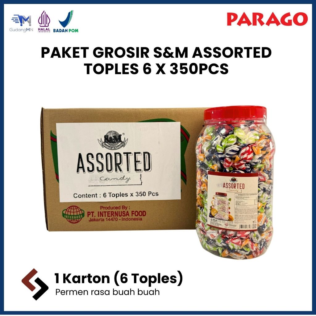 

[PAKET GROSIR 1 KARTON] S&M ASSORTED CANDY TOPLES