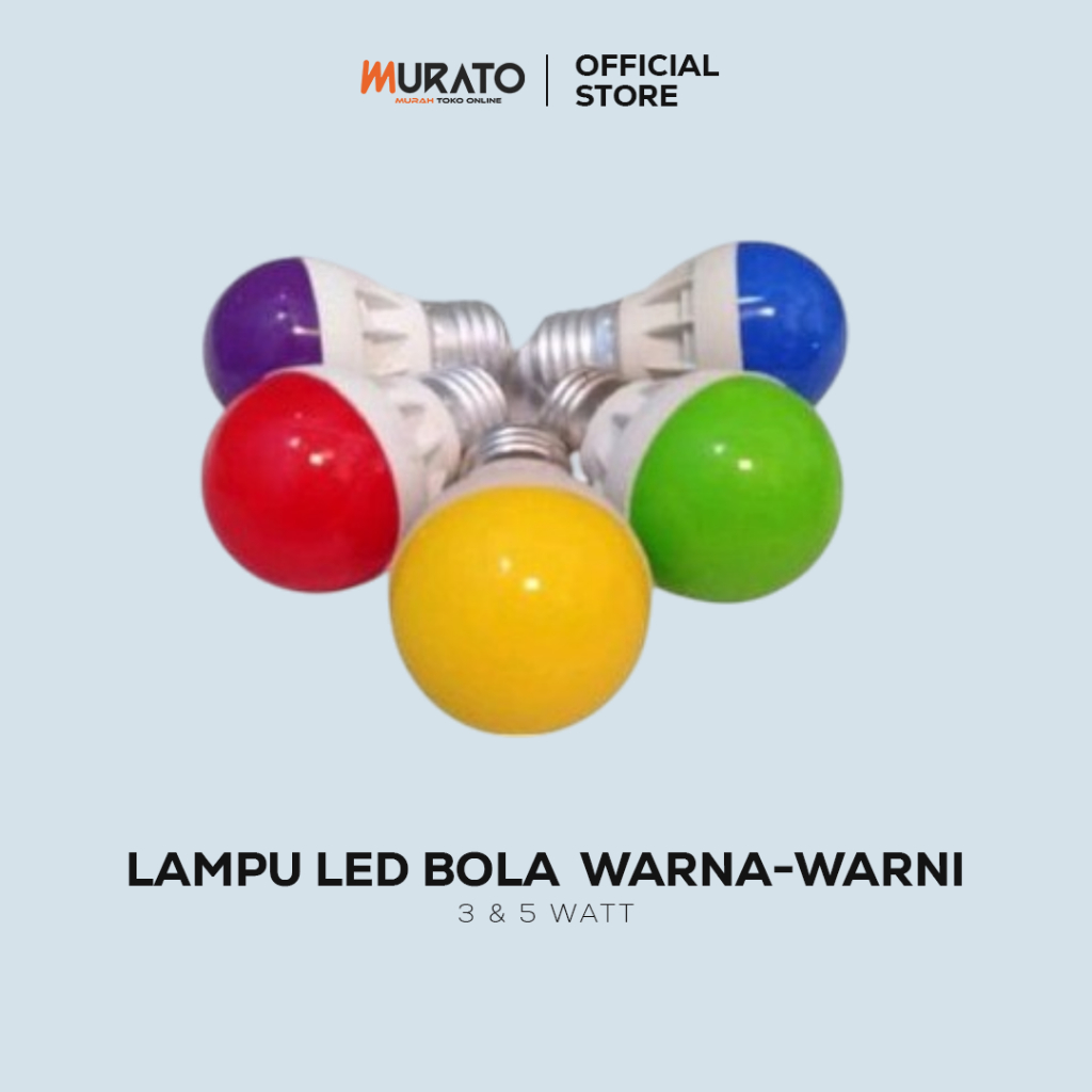 Lampu LED Bola  warna-warni 3 & 5 Watt Murah