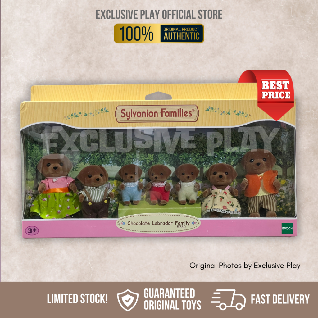 Sylvanian Families - Mainan Koleksi Anak Chocolate Labrador Family