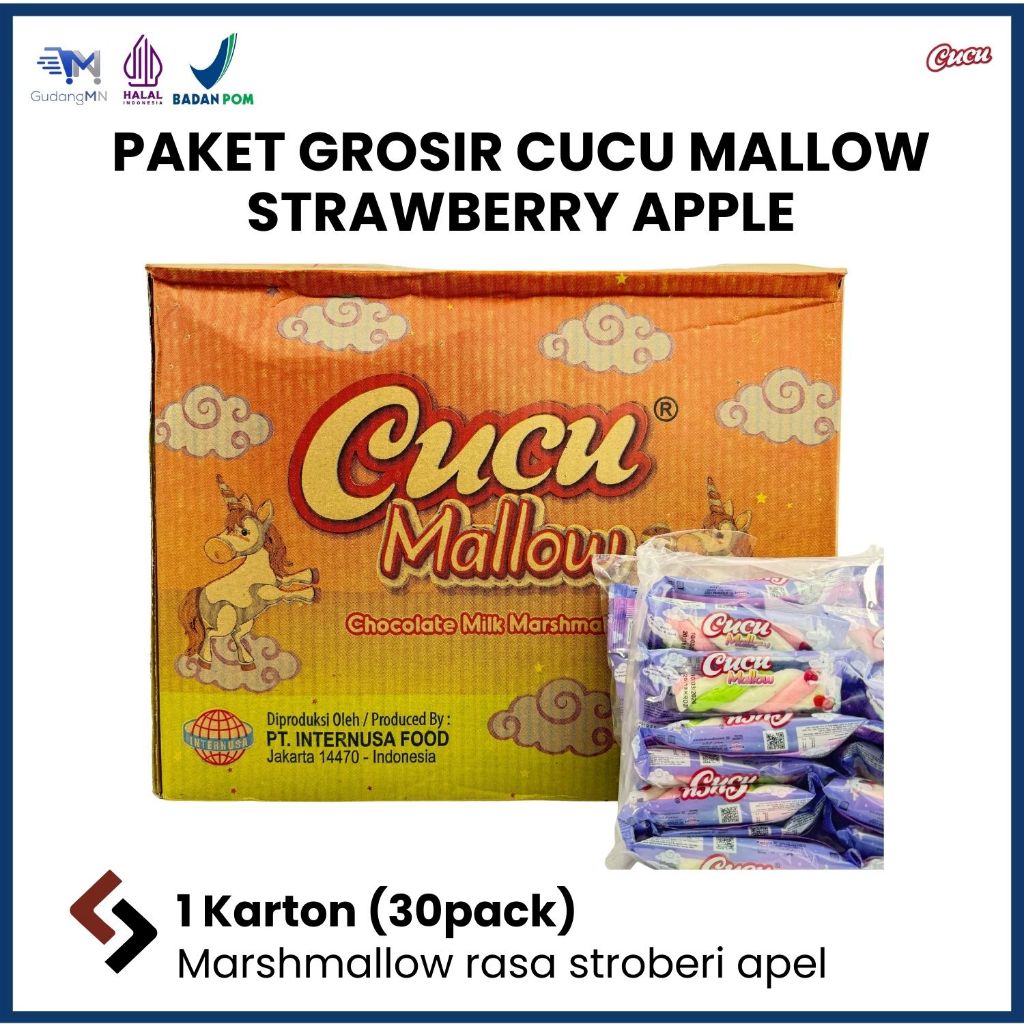 

[PAKET GROSIR 1 KARTON] CUCU MARSMALLOW STRAWBERRY APPLE