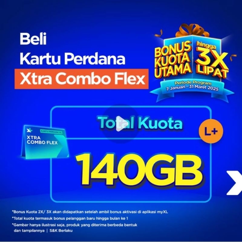kartu perdana XL xtra combo flex triple kuota