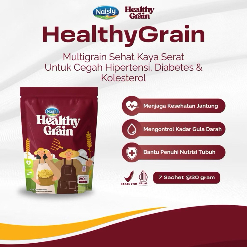 

Healthy Grain Multigrain Sehat Untuk Hipertensi Diabetes & Kolestrol 1 Pouch