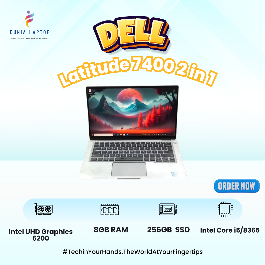 Laptop Touchscreen Terjangkau Dell latitude 7400 2 in 1