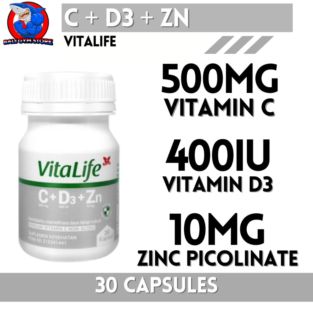 Vitalife Vitamin C + Vitamin D3 + Zinc 30 Kapsul