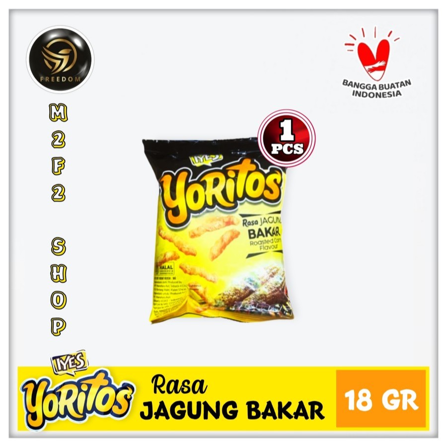 

Iyes Snack Yoritos Roasted Corn Flavour | Camilan Rasa Jagung Bakar Original Sachet - 18 gr (Kemasan Satuan)