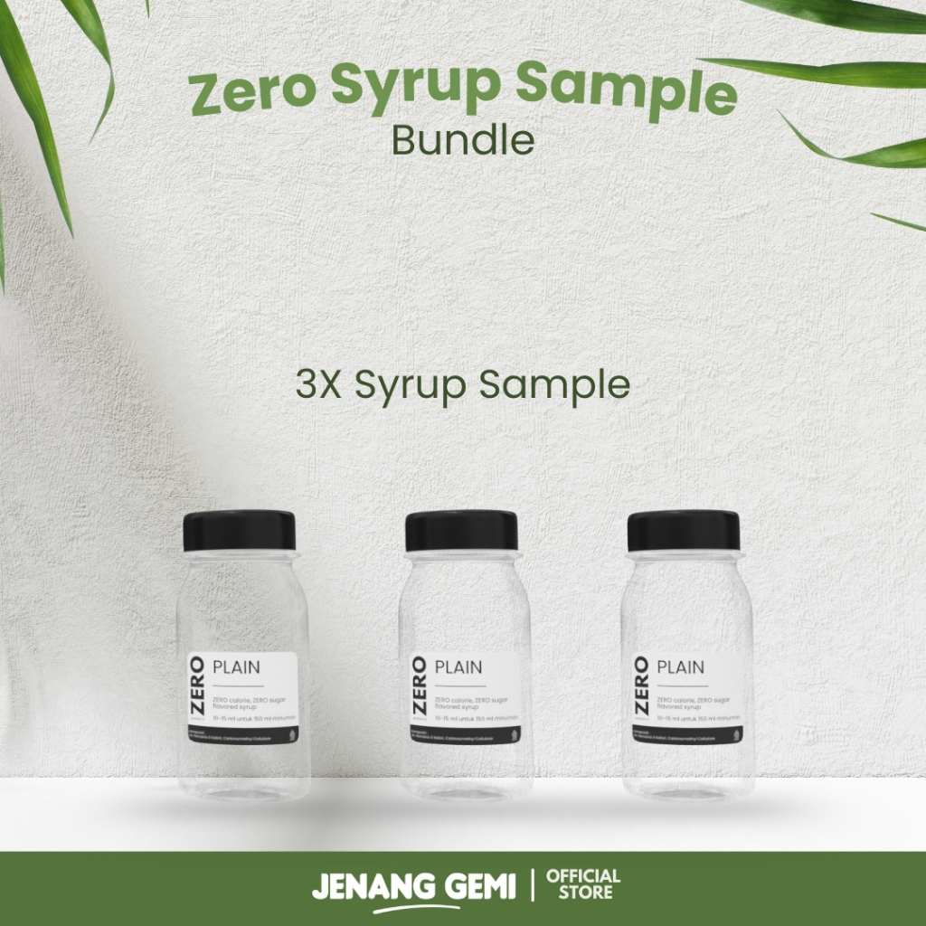 

Zero Syrup Sample BUNDLE 3X 50ml sample | ZERO GULA | ZERO KALORI | SUGAR FREE | ZERO CARB