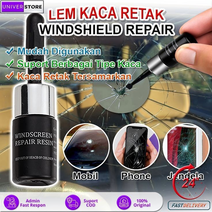 ORIGINAL Lem Kaca Mobil Anti Retak Super Kuat Tanpa Bekas / Lem Kaca Mobil Retak Tanpa Bekas
