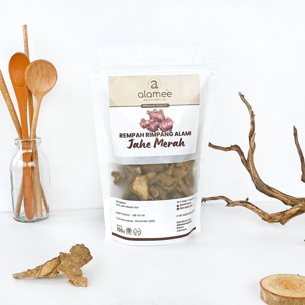 

ALAMEE Jahe Merah Kering Iris Dried Ginger Rempah Rimpang Organik Alami Bumbu Masakan Masak 100