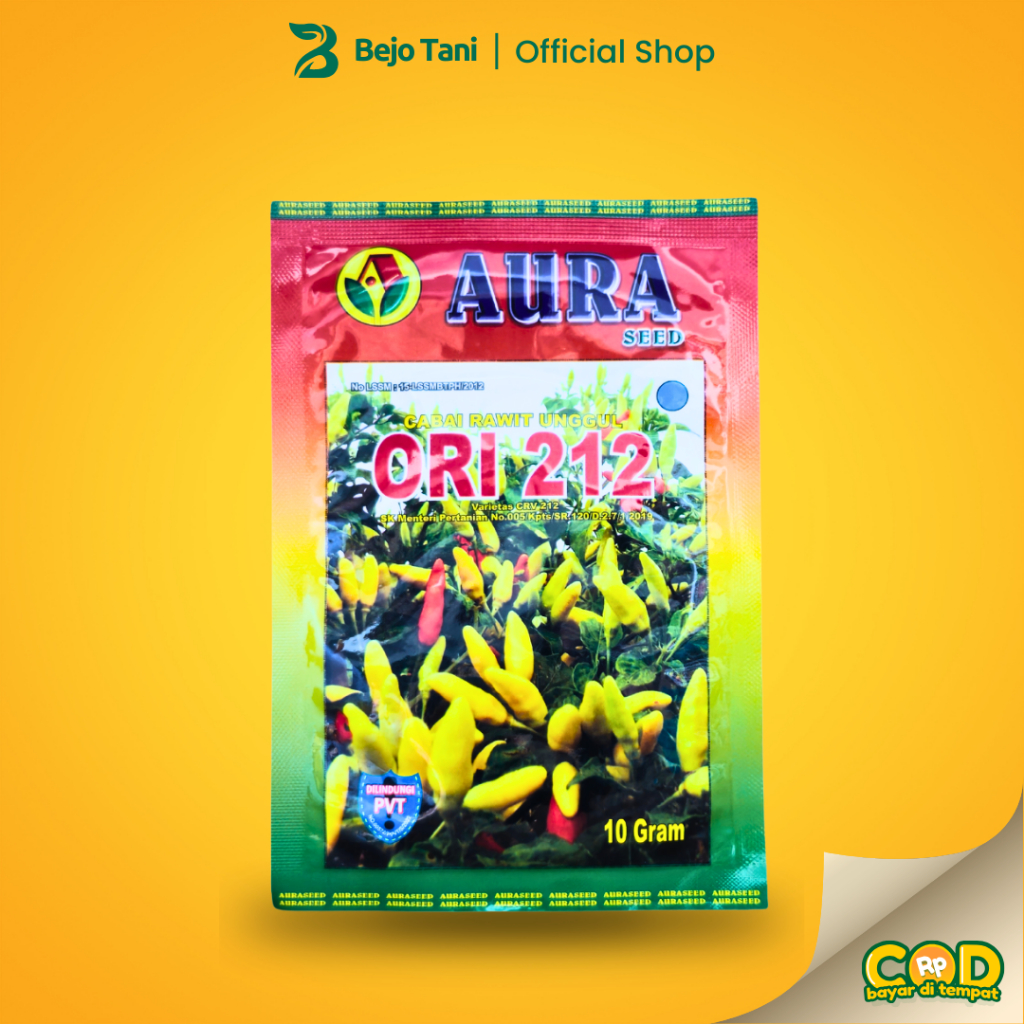 Benih Cabe ORI 212 isi 10gr Original Aura Seed Bibit ORI 212 Cabai Rawit Unggul Cabai Rawit ORI 212