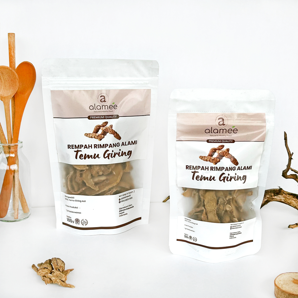 

ALAMEE Temu Giring Kering Organik Iris Kuning Gajah Rempah Rimpang Alami Bumbu Rempah Dapur
