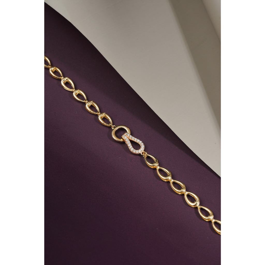 Gelang Rantai Emas Kadar 8K Hala Model Chain Warna Rose Gold - Hala Gold 00025293
