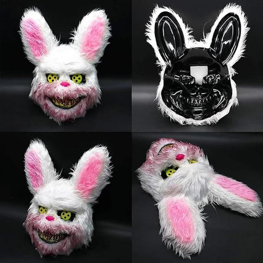 [Cod] Fexon Topeng Kelinci Seram Halloween/Kepala Kelinci Seram/Topeng Unik Halloween/Aksesori