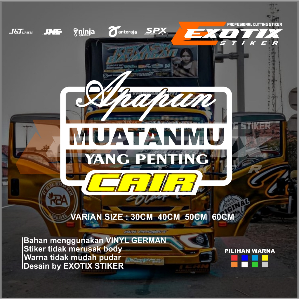 Stiker cutting apapun muatanmu stiker kaca mobil truk pickup stiker kaca samping