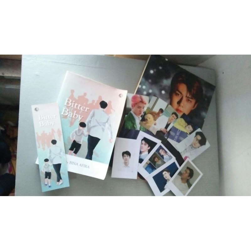 PRELOVED NOVEL BITTER BABY BY BINA AFIRA gratis bonus 5 photocard+5 polaroid+1 wall dekor OH SEHUN d