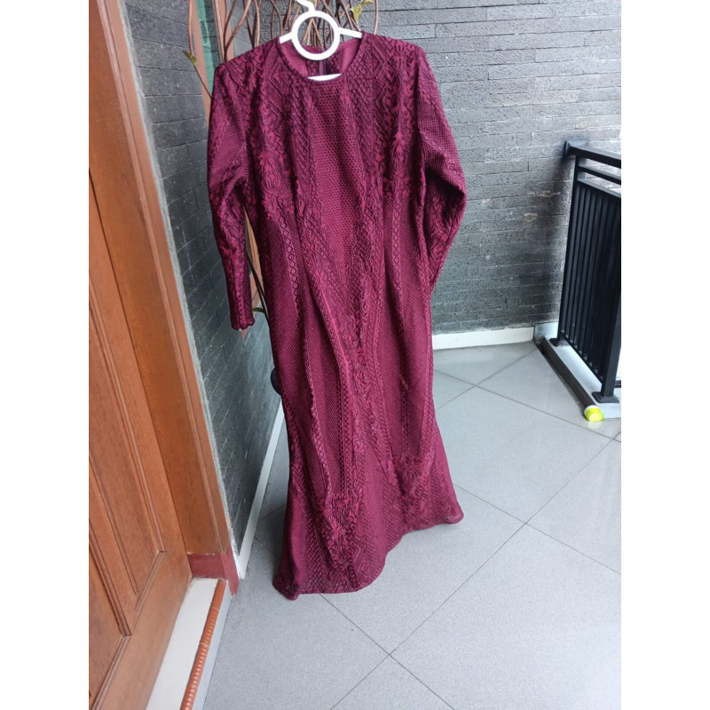 dress Maroon motif Elie saab