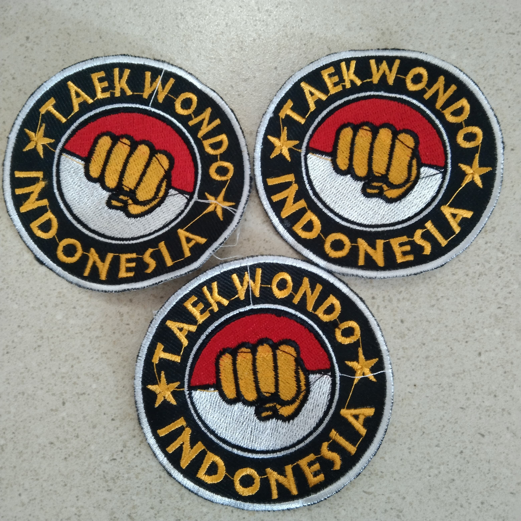 Badge logo bordir TAEKWONDO INDONESIA bijian