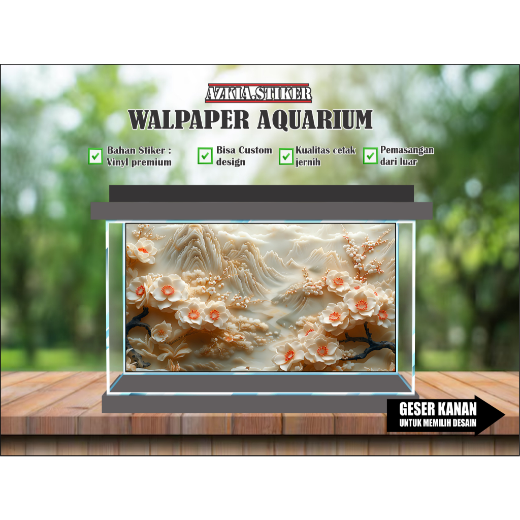 backround aquarium stiker aquarium,walpaper aquarium gambar naga custom gambar