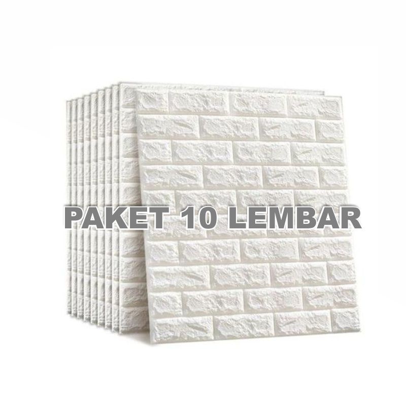 [PAKET 10 LEMBAR] Wallpaper Dinding Bata Foam 3D 70x38xm Tebal 0.7mm