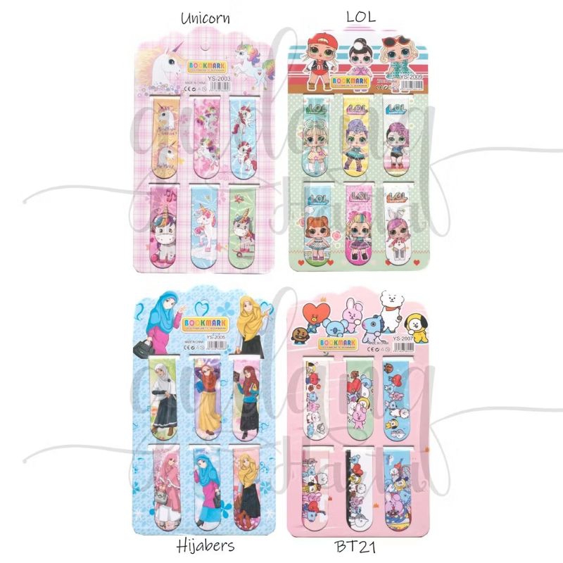 

Pembatas Buku Magnet Karakter Boneka Hijab Unicorn Bookmarks GH 308153