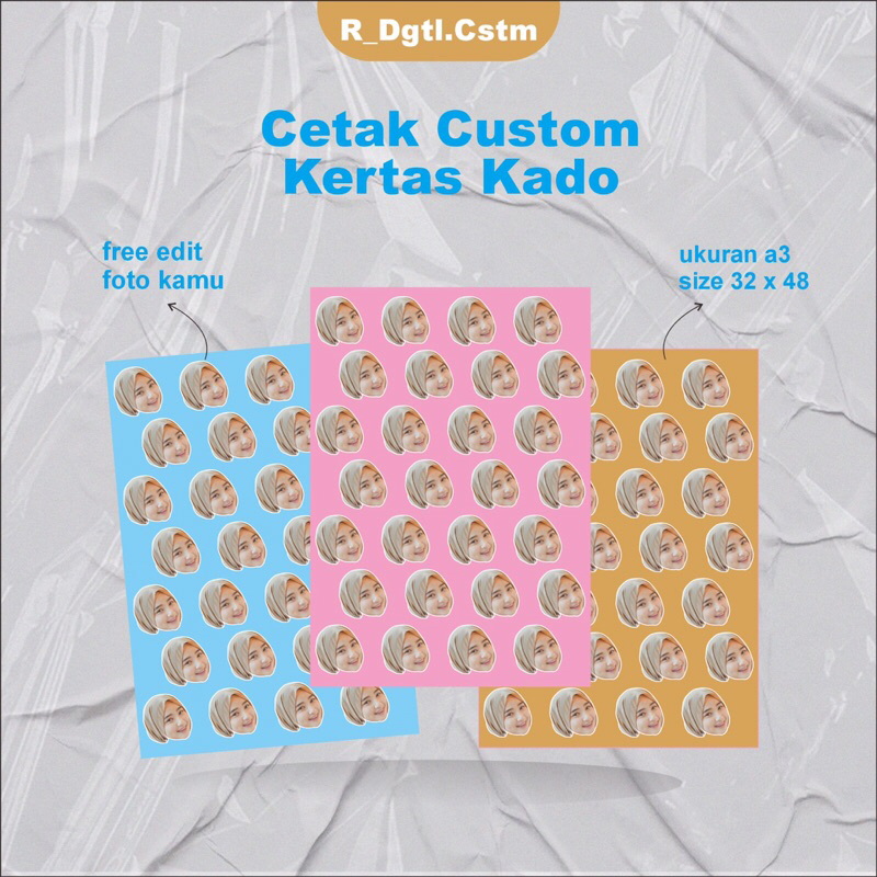 

KERTAS KADO CUSTOM WAJAH MUKA 1HARI JADI TANPA PO