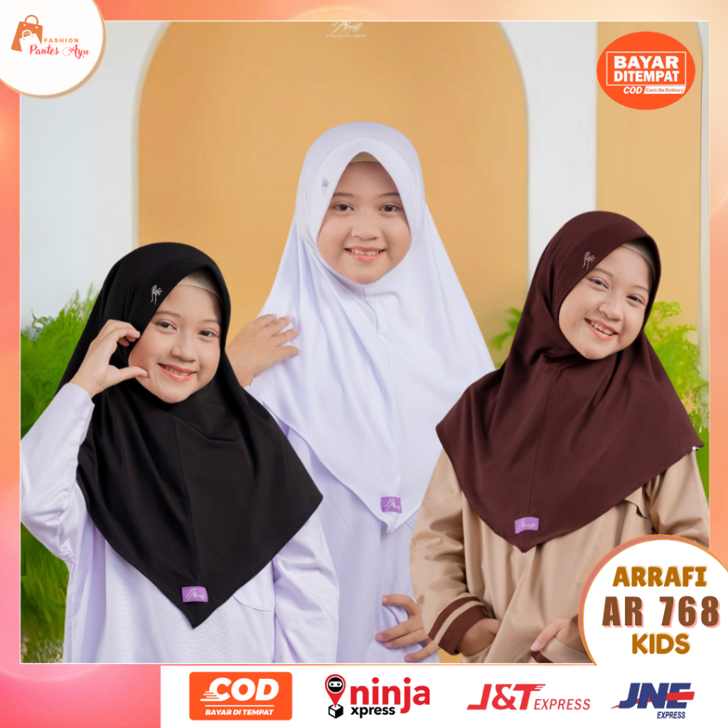 Hijab AR 768 jilbab Arrafi Terbaru Hijab kids Arrafi Hijab anak Jilbab sekolah anak Hijab branded mu