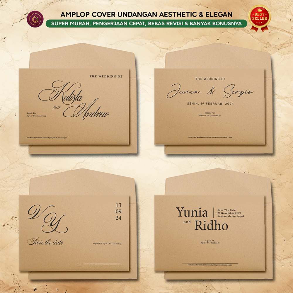 Amplop Kraft (Tanpa Undangan Isi) / Amplop untuk Undangan Pernikahan