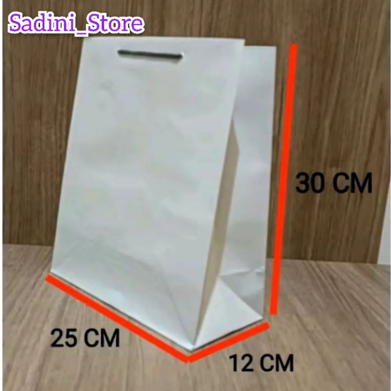 

PAPERBAG PIGORA PUTIH 25X30 TAS KERTAS SOUVENIR HAJATAN ACARA OLSHOP ULTAH MURAH KALSEL