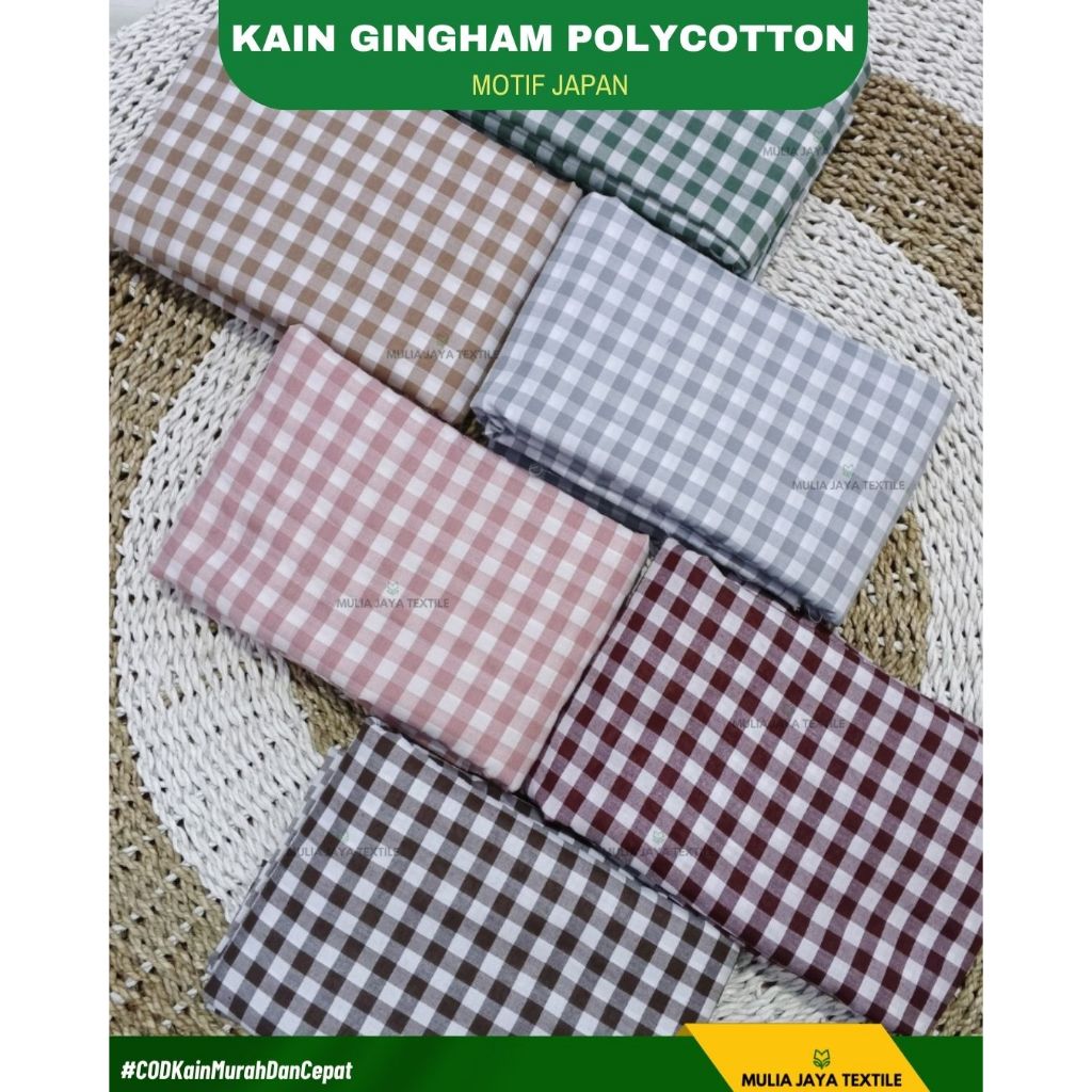 Kain Kotak-kotak Kecil Yarn Dyed Premium Meteran - GPJ