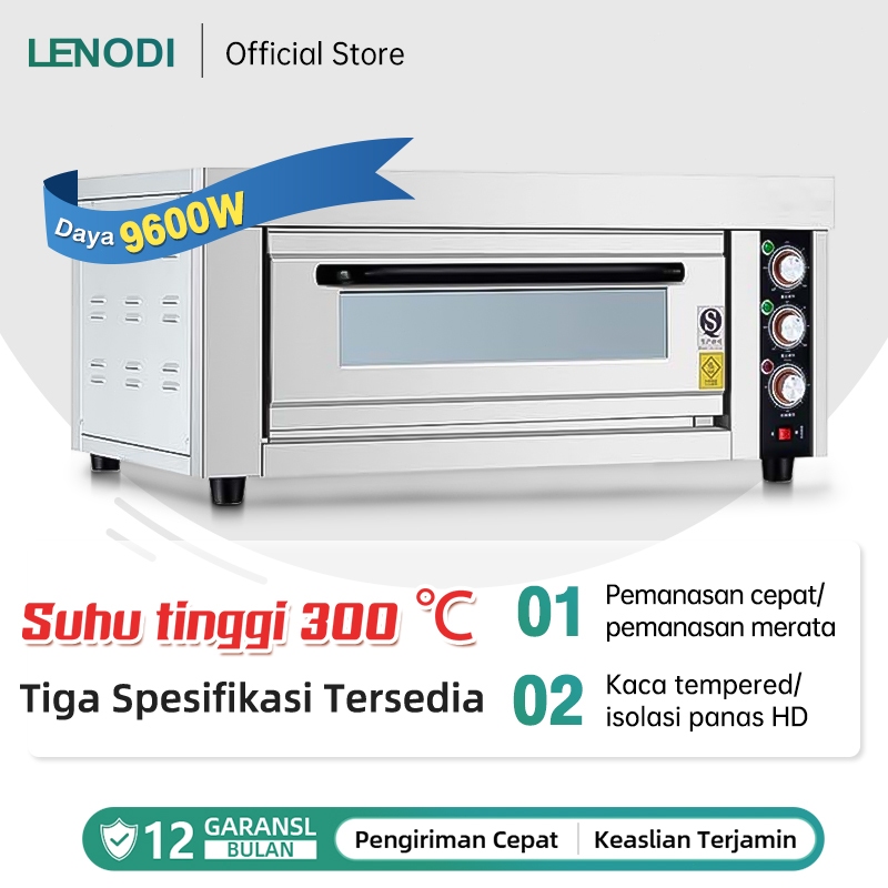 LENODI Oven Komersial Berdaya Tinggi 6900w, Pemanggang Kue Otomatis Besar, Roti, Pizza, Komputer Mul