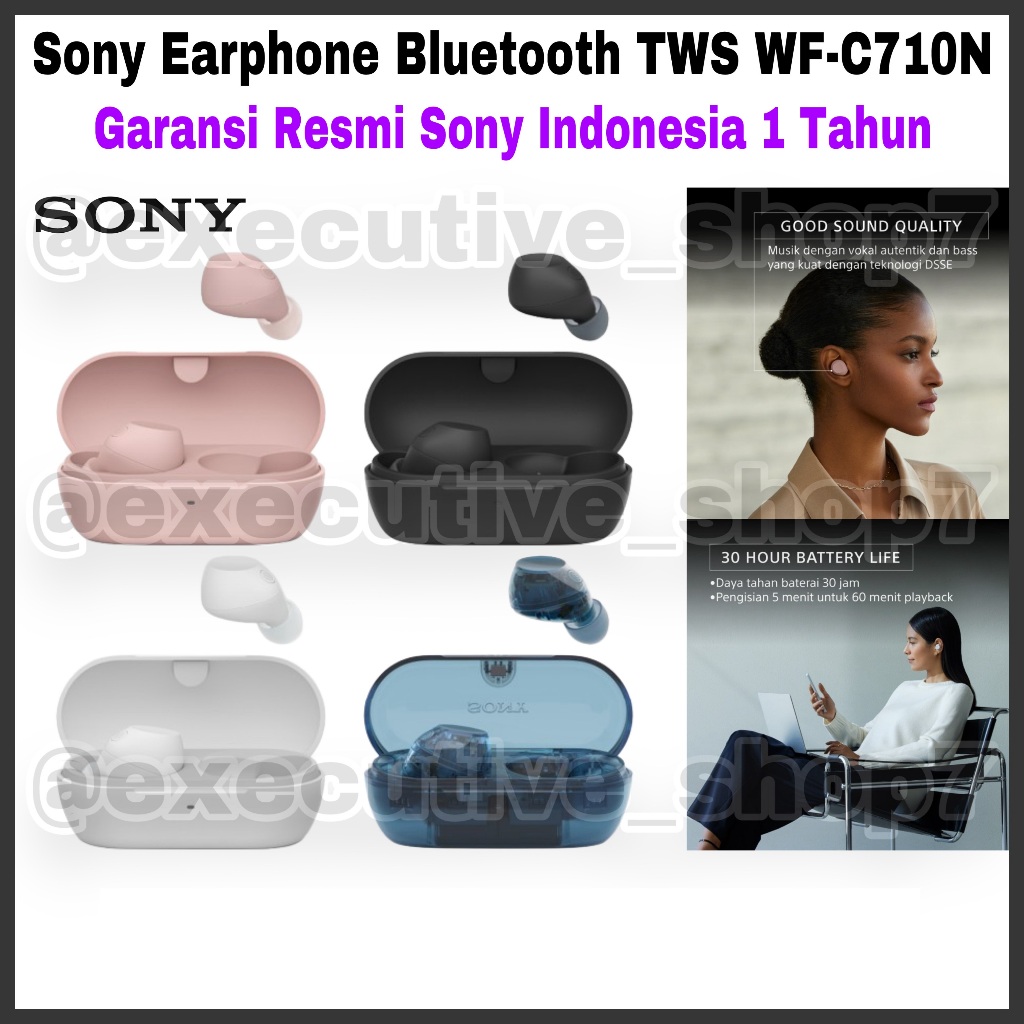 Sony Earphone Bluetooth TWS WF-C710N - Garansi Resmi Sony Indonesia 1 Tahun