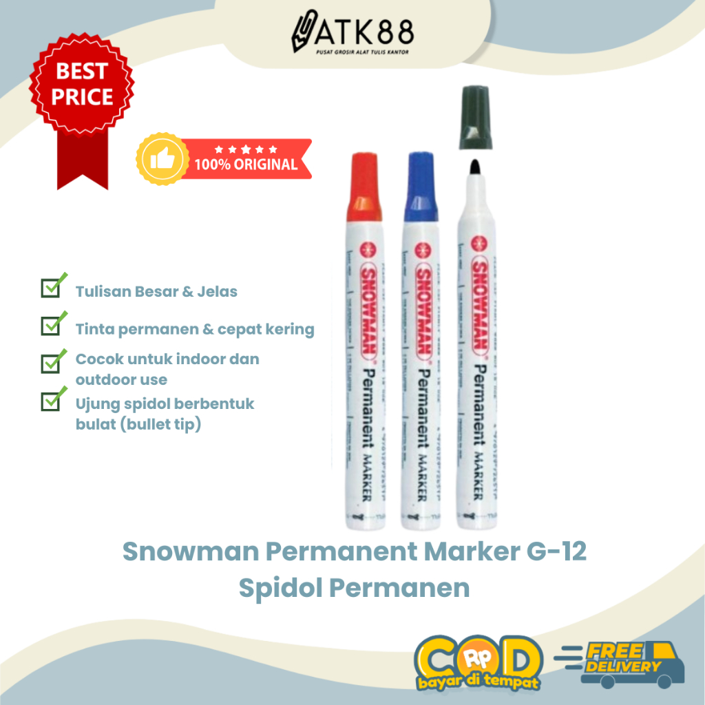 

[ATK88] Spidol Permanen Marker Snowman G-12