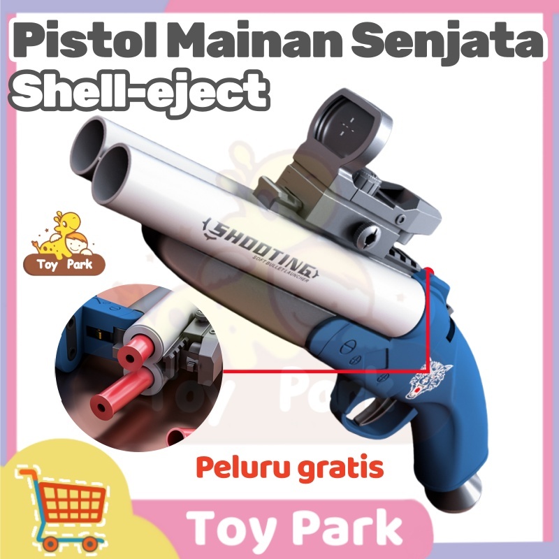 Mainan keselamatan luar ruangan Pistol tub ganda melemparkan pistol lembut pistol mainan anak-anak p